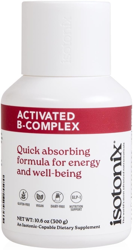Complejo de Isotonix Activado B – Suplemento de Vitamina Vegan B para la energía, el alivio del estrés y la salud del sistema nervioso – Fórmula bebible isotónica – 90 Servimientos