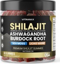Orgánica Shilajit Gummies, Sea Moss, Ashwagandha, 105+ Trace Minerals – Orgánica Burdock Root & Lions Mane Mushroom – Watermelon Flavor - Vegan & Non-GMO – Made in USA – 60ct