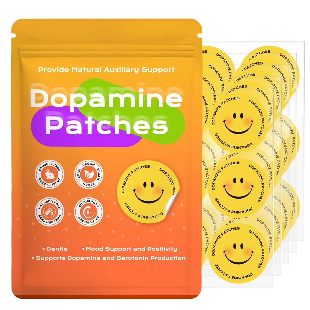 Dopamine Patches Extra Strength, Mood Support Patches for Daily Mood Boost & Positivity Support, Motivation (60 Pcs)