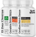 Youth ' Tonic CandEase Matrix y Matriz completa de desintoxicación y 15 días Colon Cleanse Bundle 3 Pack
