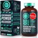 Suplemento de Aminoácidos Esenciales - 3000mg Leucine, Lysine, Isoleucine, Complejo Completo de Triptofan - Los 9 Mejores Aminoácidos para el Crecimiento del Musculo, Poder, Recuperación - 120 Vegan, Keto-Friendly BCAA Capsules