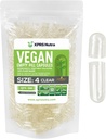 XPRS Nutra Tamaño 4 Cápsulas vacías - 500 Cuentas Limpias - DIY Relleno de cápsula vegetal - Fillable Do-It-youself Veggie Pill Caps for Supplements