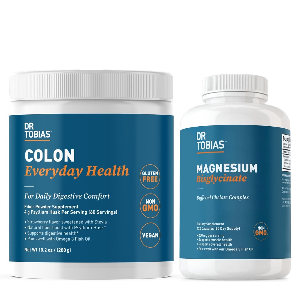 Dr. Tobias Colon Todos los días Salud &amp; Magnesium Bisglycinate - Confort Digestivo y soporte para la salud muscular, vegano, no GMO