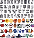 Cartas Números y encantos de decoración deportiva, Básquetbol Hockey de softbol Regalo de fútbol para niños adolescentes y adultos