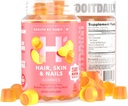 Salud por Habit Hair, Skin and Nails Supplement (60 Gummies) - 2500mcg Biotin, Vitamina C, Vitamina E, Peach Flavor, Vegan, Gluten Free, Non-GMO