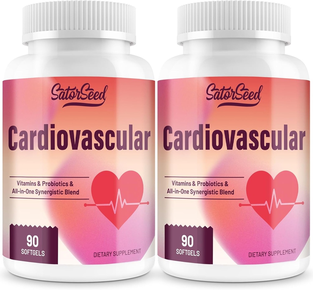 Cardiovascular Supplement 3000MG Multi-Vitamins, Probióticos, Omega-3 & CoQ10 Synergistic Blend for Adults (2 Bottle)