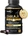 Shilajit Capsules for Men ' Women, 16,000mg Pure Himalayan Shilajit orgánico apoya la vitalidad y el bienestar,Premium Pure Himalayan Suplemento 2 meses de suministro, 60 cápsulas