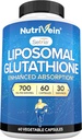 Nutrivein Premium Liposomal Glutathione Suplemento 700 mg - 60 cápsulas - Glutathione pura - Antioxidante maestro - Protección celular, limpieza, hígado, cerebro y defensas