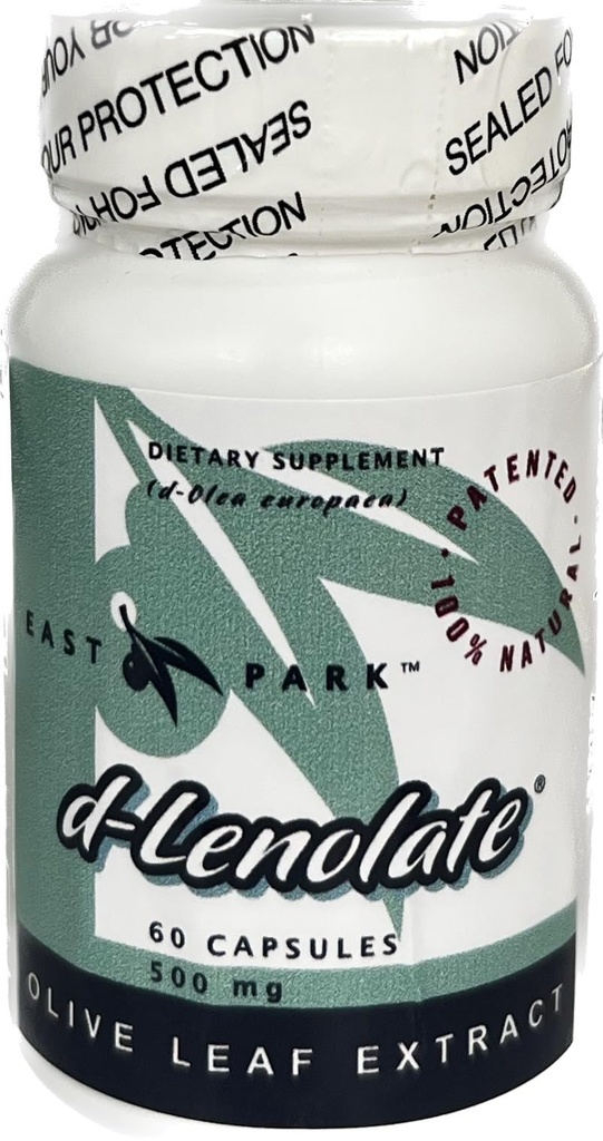 East Park Olive Leaf Extract (OLE) Super Strength d-Lenolate 500mg TEN 18% o Más Oleuropein Immune System Booster TEN 60 Vegetarian Capsules (Non-GMO)