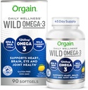 Orgain Fish Oil Omega 3 Suplemento 1240mg, EPA & DHA 1130mg, apoya la articulación, ojo, cerebro y salud cardíaca, sin mercurio o toxinas, fuente sostenible de pescado silvestre - 90 Softgels, 45 Day Supply