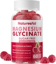 Magnesio Glycinate Gummies - Suplemento de Potasio de Magnesio Libre de Azúcar con Vitamina D, B6, CoQ10 para calma Mood & Sleep Support - 60 Gummies de cereza -1 Pack
