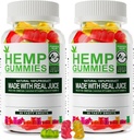 M inch 2 Pack Hemp Gummies 1 200 000mg High Strength Stress Relief Fruity Gummy Bear with Hemp Oil 100porcent Natural Hemp Candy Suplementos Promueve el sueño y calma Mood 60 Conde Pack de 2