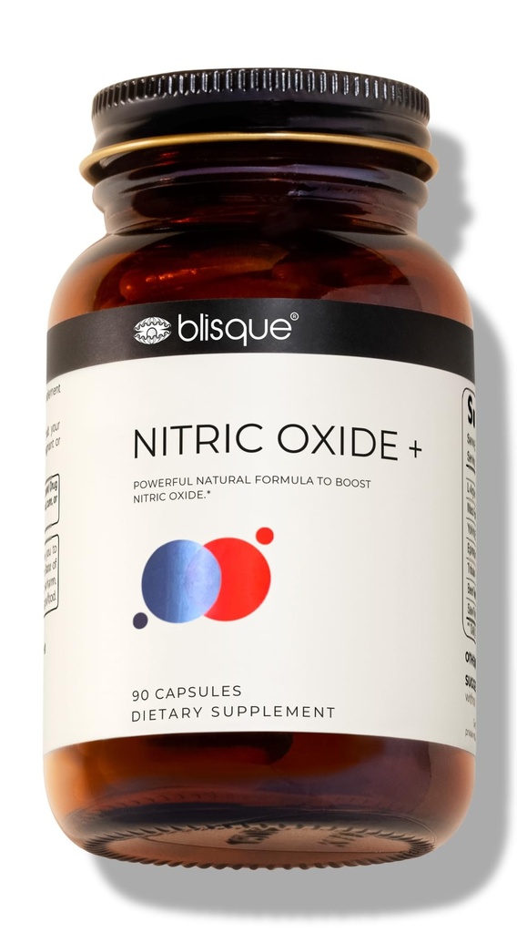 Blisque – Natural Nitric Oxide Booster Suplemento para el Apoyo a la Flujo de Sangre y la Circulación Silencioso con L-Arginina, Cayenne Fruit y Beet Root TEN 90 Capsules ANTE Vegan y Non-GMO