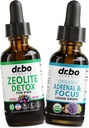 Zeolite Detox & Adrenal Focus Support - Clinoptilolite Zeolite for Kids & Adults Liquid Drops with Vitamins B12 & D - Organic Adrenal and Focus for Calm Natural Brain, Memory Fatigue Stress Atención