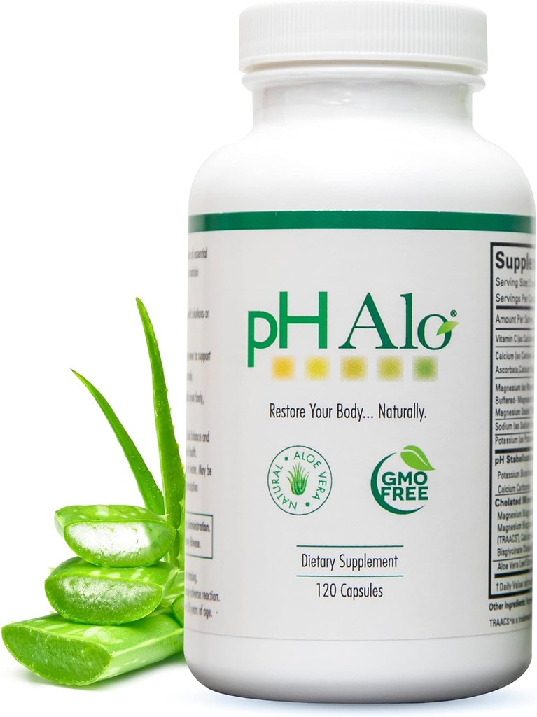 pHAlo pH Planchas de suplemento de equilibrio - Magnesio, Bicarbonatos Capsules para equilibrio alcalino - Tratamiento natural para el foco, equilibrio pH, salud de Gut, rendimiento y recuperación