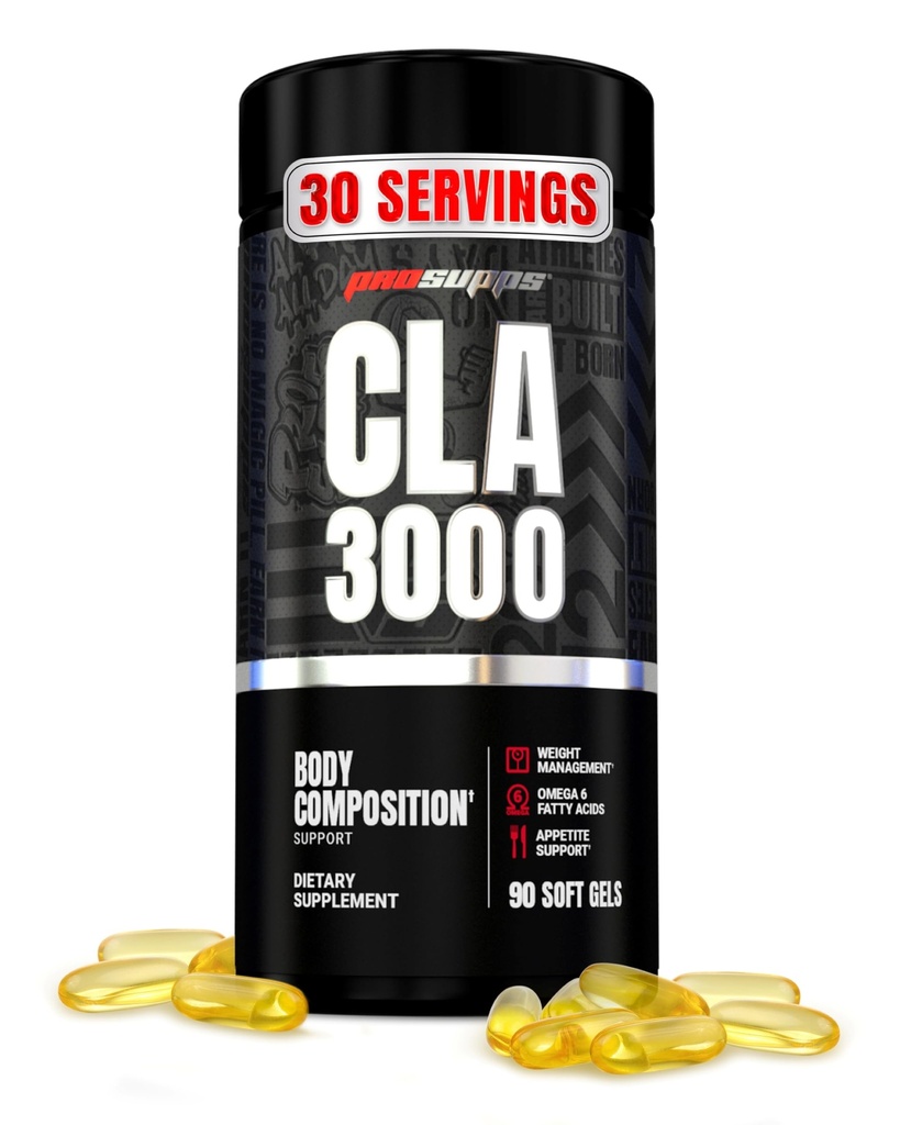 PROSUPPS CLA 3000 Lean Body Composition Support - Acid ácido linoléico conjugado con estimulación suplemento para la gestión de peso " Appetite Support with Omega 6 Fatty Acid - Gym &amp; Fitness - 90 Softgels