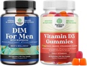 Bundle of Advanced Diindolylmethane DIM Suplemento para hombres y vitamina D3 Gummies para el bienestar diario para el músculo del hueso & Immune Support