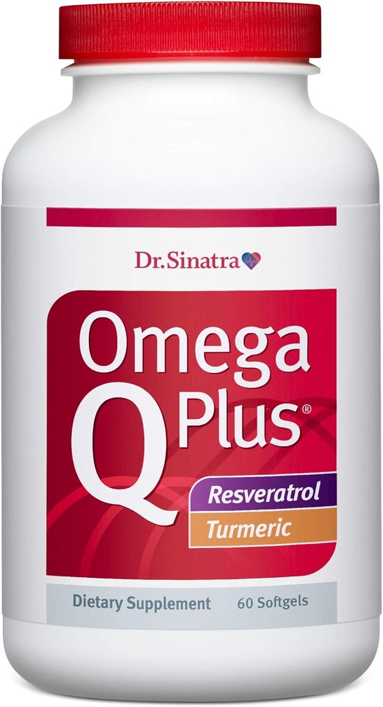 Dr. Sinatra Omega Q Plus Resveratrol y Turmeric - Omega-3 Suplemento con CoQ10 Apoyo para el flujo sanguíneo saludable y la respuesta inflamatoria saludable