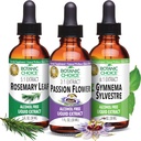 Botanic Choice Passion Flower, Rosemary Leaf, & Gymnema Sylvestre Extracts Bundle – Daily Global Wellness Kit for General Wellbeing (1 fl. Oz. each)