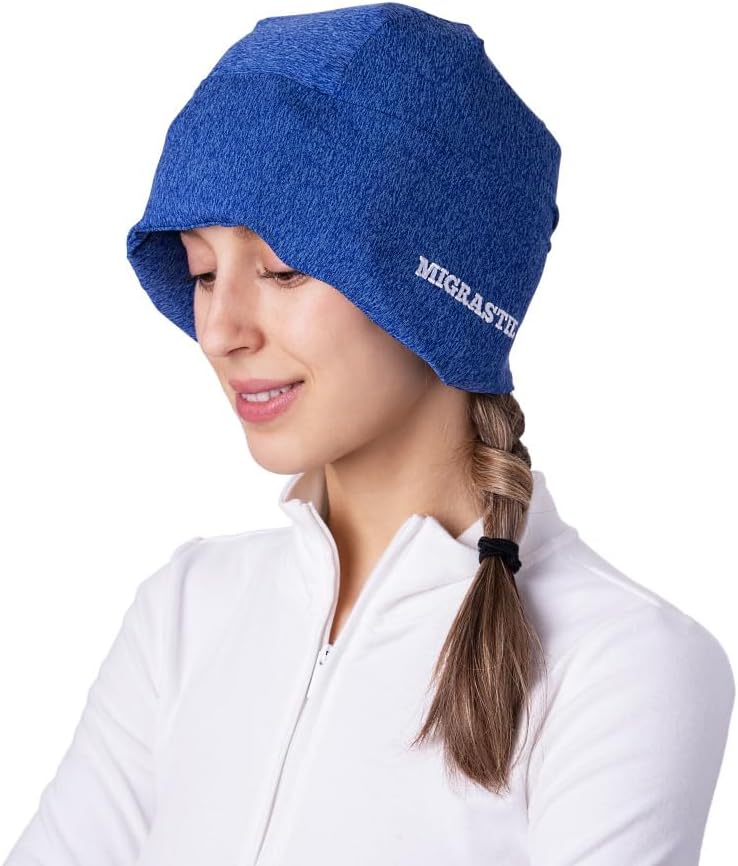 [BRSROEIZBN6RMCDO] 2-Pack Migrastil MigraFreeze Deluxe Headache & Migraine Sombrero. Capa de gel de refrigeración suave y flexible para hombres & mujeres. Azul