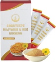 Dong Thao NAM - Organic Red Ginseng y Cordyceps Powder, 6 en 1 Extracto Herbal, Aumenta la Alerta, Aumenta la Energía y Reduce la Fatiga, Caffeine Free, Pack of 10