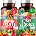 N1N Premium Super Fruits & Veggies Suplemento, 180 Caps, Whole Food & Natural Superfood for Women, Men & Kids - Embalado con Aloe Vera, Vitaminas & Minerals