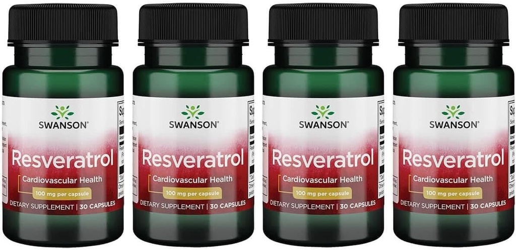 Swanson Resveratrol 100 100 Milligrams 30 Capsules (4 Pack)