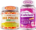 Bee Pollen Organic 1000mg 1Pack + Calcio Citrate Gummies 1000mg 1 Pack