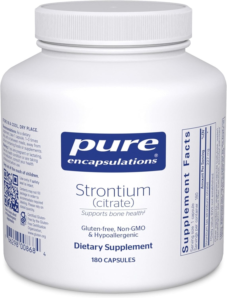 Pure Encapsulations Strontium (Citrate) ← Hypoallergenic Dietary Supplement to Support Healthy Bones*  180 Capsules