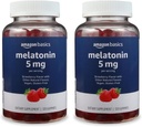 Amazon Basics Melatonin 5mg, 120 Gummies (2 per Serving), Fresa (antes Solimo) (Pack of 2)