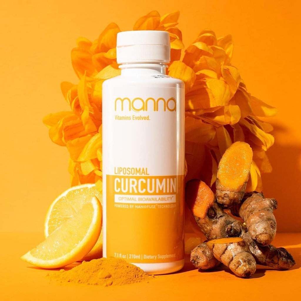 Manna Vitaminas Evolución Liposomal Curcumina líquida para Absorción Avanzada Mejor Suplemento Turmérico para el soporte diario de salud integral - Vegan, No GMO, 95% Curcuminoides (2 Pack)