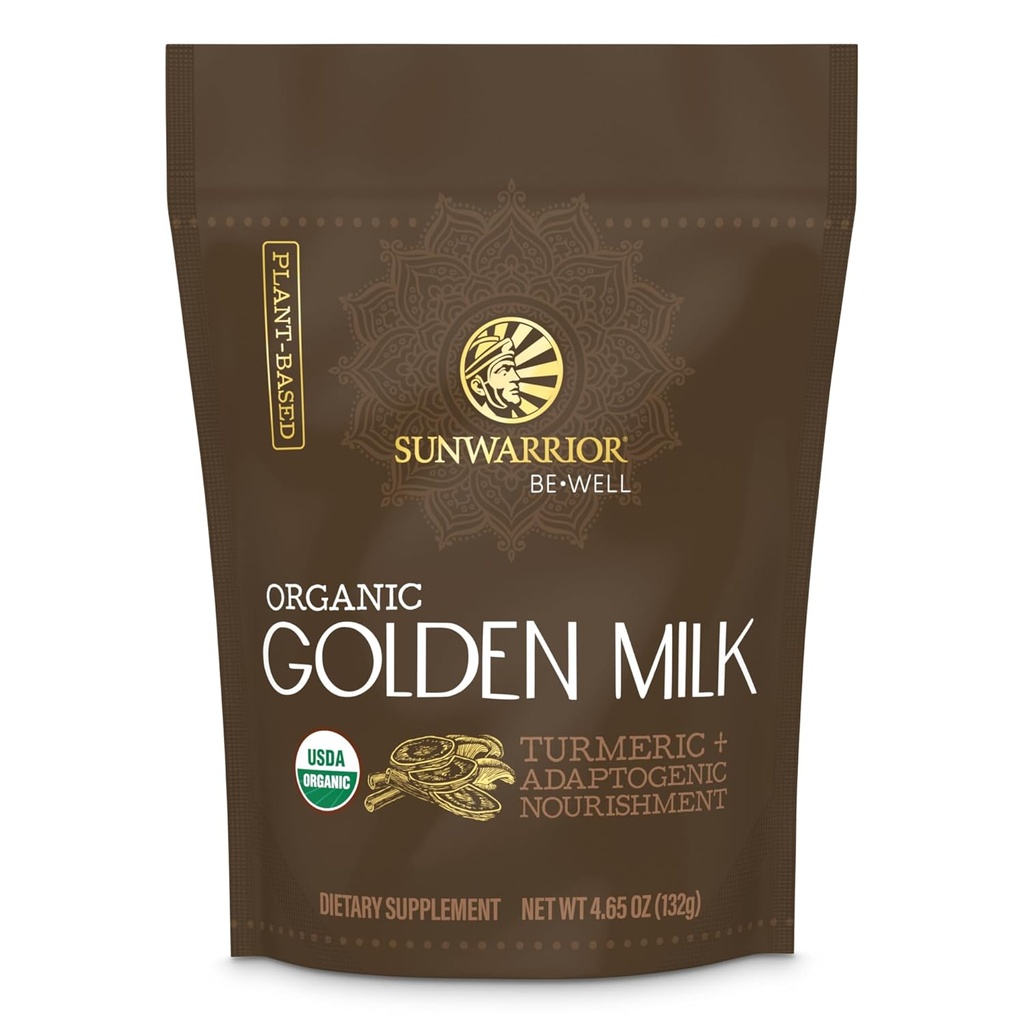 Caña de leche de oro orgánico Ashwaghanda Turmeric Curcumin 90g bolsa (30 srv)