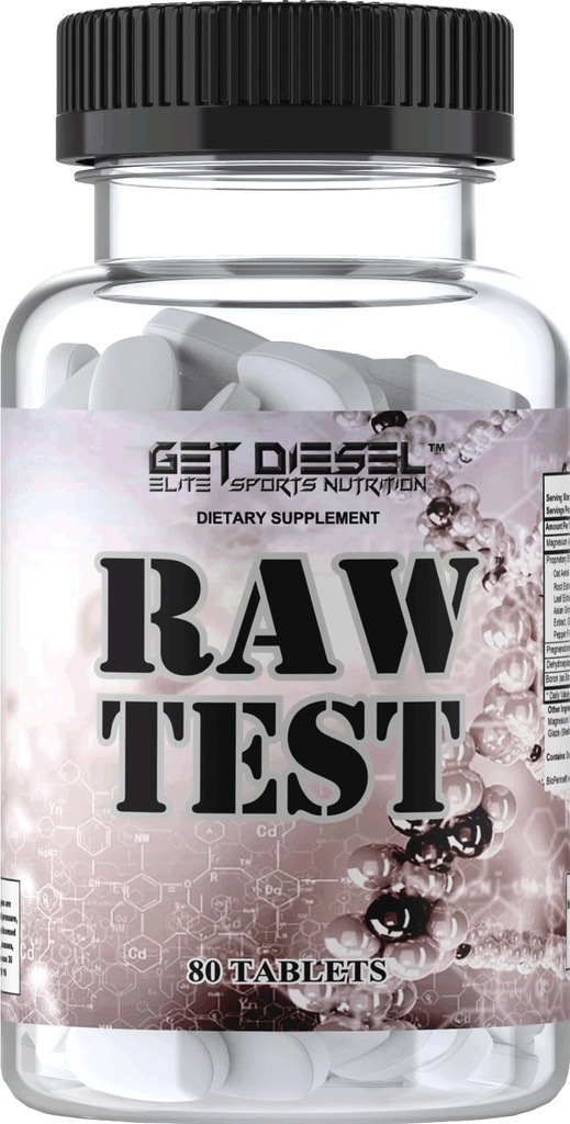 DHEA + Pregnenolone RAW Test – Testosterone Support Formula | Hormone & Endocrine Support | Energy, Strength, Vitality & Recovery | GET Diesel – 80 Tablets