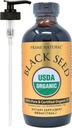 PRIME NATURAL Aceite de semilla negro orgánico 16oz - Cold Pressed Unrefined High Thymoquinone 1.7% USDA Certified - Turco Origin Potent Nigella Sativa Liquid - Vegan Omega 3 6 9, Antioxidante