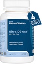 Vitamina D3 K2 2000iu Soportes Muscle & Brain Health - D3 K2 Supplement Helps in Immune and Cardiovascular Support - Made in USA (120 Vegetarian Capsules)