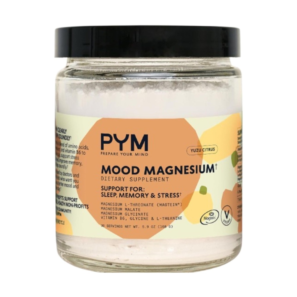 PYM Mood Magnesium Powder (30-Servings) Magnesium Glycinate, L-Threonate & Malate Powder ANTE Ayuda " Mood Support Supplement for Stress