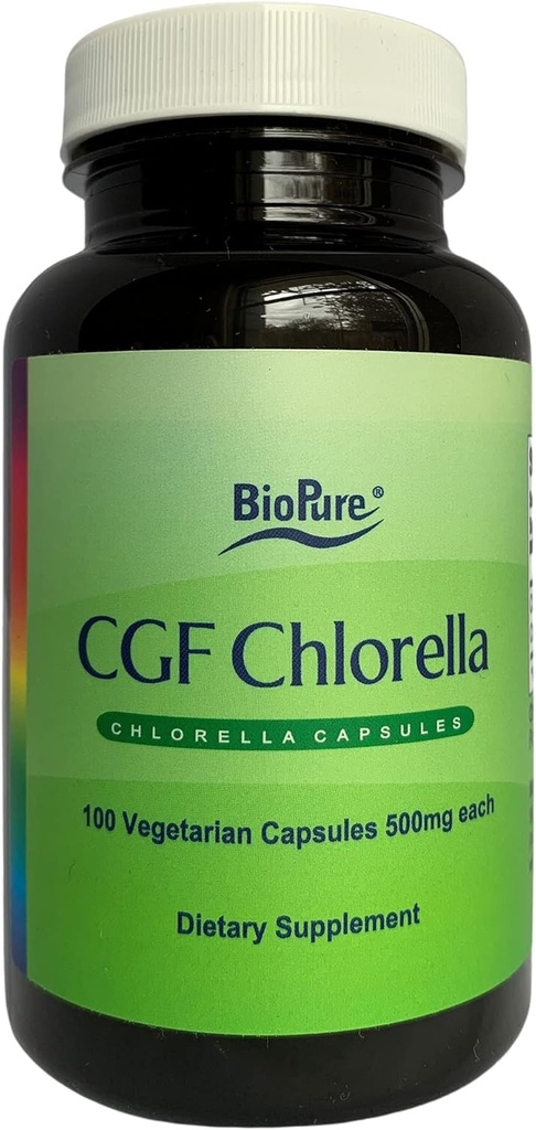 BioPure Chlorella Growth Factor Capsules – Nutrient-Dense, Nutraceutical Superfood Packed with Proteins, Vitamins, Minerals " Amino Acids That Supports Metabolism, Detox " Immunity – 100 cápsulas