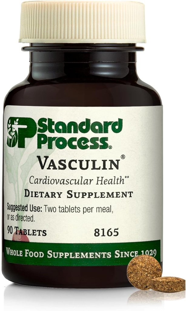 Vasculina de proceso estándar - Suplemento para el soporte cardíaco cardiovascular y saludable - Apoya la formación de colágeno & Salud cardíaca - Non-Dairy ' Non- Soy - 90 Tablets (45 Servings)