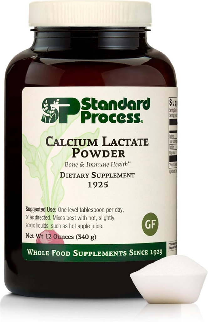 Proceso estándar - calcium lactate Powder - Bone Health & Immune Support - Calcium Magnesium Supplement for Bone Strength & Blood Health - No-Dairy, Non-Soy & Gluten-Free - 12 oz