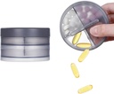 2 Layers Pill Case, KIGI Organizador diario de píldoras con 8 platos 1 día 4 veces Caja de píldoras portátiles de vitamina Organizer para viajes (Gray 3.1-2Inch)