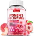 Mujeres Gummies multivitamínicas - Azúcar Multivitamina gratis para Mujeres con Vitaminas A, C, D, E, Niacina, Folate, B6 & B12, Hierro, Calcio, Zinc - Multi vitaminas & minerales para la piel, el cabello, la energía & inmunológico
