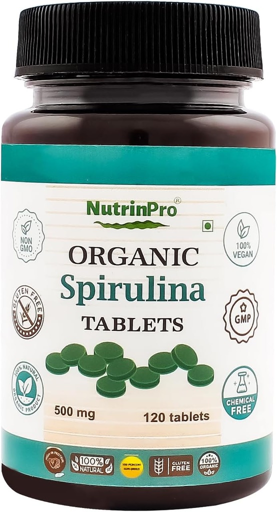 Tablas ecológicas de espirulina - 100% puro vegano, no GMO, sin gluten, libre de productos químicos