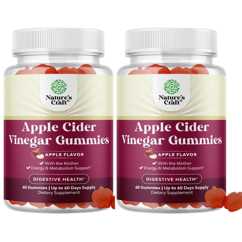 Manijas de vinagre de manzana con el suplemento de energía madre-natural ACV Gummies con la madre para la limpieza corporal Immune Support y Gut Health-Delicious Gummy ACV Suplemento con la hoja de remolacha Powder 2 pack