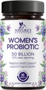 Probióticos para Mujeres 50 Billones CFU - Salud Digestiva, Apoyo Vaginal PH & Immune, Prebióticos & Cranberry, Gut Health & Urinary Support, 5 Strains, Shelf Stable Women's Probiotic - 60 cápsulas