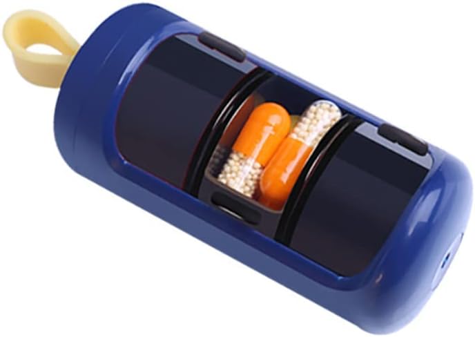 Contenedor de píldoras, caja pequeña de carga de viaje portátil, organizador de píldoras de tamaño mini, caja de píldoras para la vitamina, aceite de pescado, suplementos, 3 caja de...