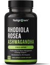 Natgrown Rhodiola Rosea con Ashwagandha Extracto de raíz cápsulas - Estándarizado a 3% Rosavins y 1% Salidroside - 120 Conde