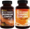 BioEmblem Turmeric Curcumin Suplemento con BioPerine y Complejo de Mushroom