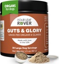Guts & Gloria - Congelar los órganos secos para perros - con 100% carne de vaca de Nueva Zelanda - Rico en Minerales - Fórmula Veterinaria - 30 Grandes Perros