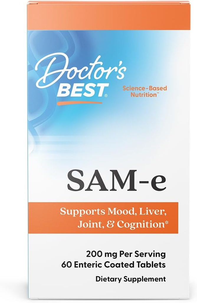 El mejor SAM-e Mood & Joint Support " Liver Health (Pharmaceutical Grade/No-GMO/Gluten Free/Vegetarian), Tablet, 60 Cuenta (Pack of 1)