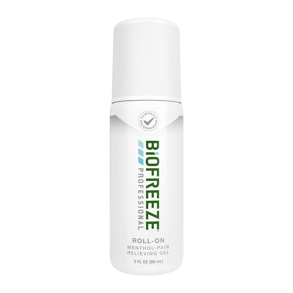 Biofreeze Professional Rollo de alivio de dolor en la rodilla " Alivio de dolor de espalda inferior, Alivio de dolor de artritis, Alivio de dolor de cuello, Alivio de dolor articular refrigerante, Roll-On Menthol Gel 3 Fl Oz